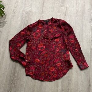 Ralph Lauren Red Floral Blouse